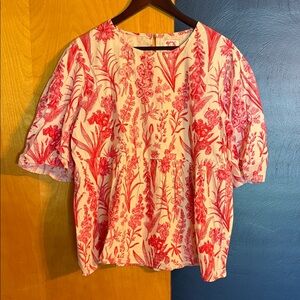 Victoria Dunn Red Floral Blouse
